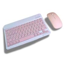 Kit Teclado e Mouse Sem Fio Recarregável Atalho FN Colorido Cabo USB PC Notebooks Tablets