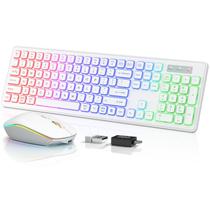 Kit Teclado e Mouse Sem Fio Trueque RGB Retroiluminado