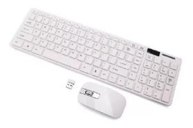 Kit Teclado E Mouse Sem Fio Wireless 2.4ghz Ultra Slim K-06 branco