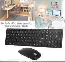 Kit Teclado E Mouse Sem Fio Wireless Para Computador Pc Notebook Português Teclado Abnt 2
