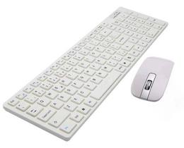 Kit Teclado E Mouse Slim Sem Fio Wireless 2.4ghz - Branco Kit Teclado E Mouse Slim Sem Fio Wireless 2.4ghz - Branco