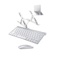 Kit Teclado e Mouse + Suporte Para Notebook Lenovo Ultrafino IdeaPad 1 R3-7320U