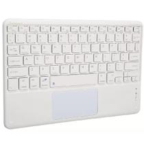 Kit Teclado e Mouse Touchpad para Tablet Bluetooth Recarregável Branco