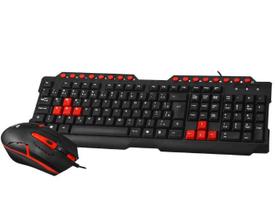 Kit teclado e mouse usb gamer c3tech gk-20v2bk 1200dpi abtn2 1.1mt - preto e vermelho