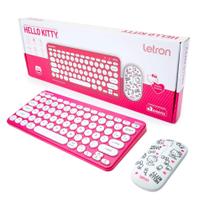 Kit Teclado e Mouse Wireless e Bluetooth Hello Kitty Letron Leo&Leo Leonora - 74691 Kit Teclado e Mouse Wireless e Bluetooth Hello Kitty Letron Leo&Leo Leonora - 74691