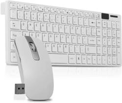 Kit Teclado e Mouse Wireless (Sem Fio Com Adaptador USB) BRANCO