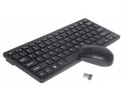 Kit Teclado E Mouse Wireless Sem Fio Teclas Slim - Preto