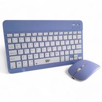 Kit Teclado e Mouse Wireless Slim A6732 Roxo Recarregável