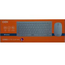 Kit Teclado e Mouse Wireless ULTRA SLIM Compacto OEX TM405 Branco