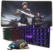 Kit Teclado Gamer Antighosting, Mouse 7 Botões 4800 DPI e Mouse Pad 80x40 Estampa Gamer - Led RGB Kit Teclado Gamer Antighosting, Mouse 7 Botões 4800 DPI e Mouse Pad 80x40 Estampa Gamer - Led RGB