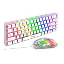 Kit Teclado Gamer Mecanico 60 + Mouse Gamer Evolut Lumini Transparente Eg217 Eg-114