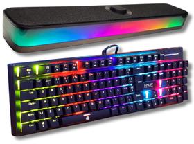 Kit Teclado Gamer Mecanico Switch Blue Full Size Abnt2 Antighosting Led 20 Cores e Caixa de Som Bluetooth 5.3 Tipo Soundbar/Barra Som Led RGB Kit Teclado Gamer Mecanico Switch Blue Full Size Abnt2 Antighosting Led 20 Cores e Caixa de Som Bluetooth 5.3 Tipo Soundbar/Barra Som Led RGB