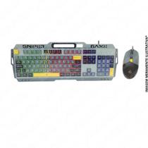 Kit teclado gamer mouse sniper gaming led rgb kpte147