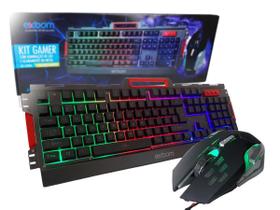 Kit Teclado Gamer Pro Semi Mecânico Led Chroma + Mouse Exbom