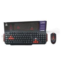 Kit Teclado Gamer Santana + Mouse Gamer LED RGB KG-03R PT/VM