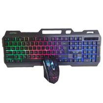 Kit Teclado Gamer Semi Mecânico Led + Mouse Usb - ANJGG