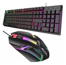 Kit Teclado Gamer Semi Mecanico Led Rgb Usb Xbox Pc + Mouse