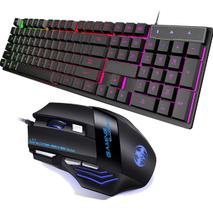 Kit Teclado Gamer Semi Mecanico Led Usb Ps4 Xbox Pc + Mouse