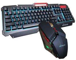 Kit Teclado Gamer Semi Mecánico Rgb Mouse Led 3200 Dpi - Xtrad