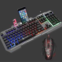 Kit Teclado M-888 Mouse X7 Luminado Gamer Semi Mecânico Led Rgb