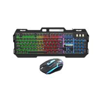 Kit teclado metálico e mouse gamer com fio ubs rgb preto ley-2077 lehmox Kit teclado metálico e mouse gamer com fio ubs rgb preto ley-2077 lehmox