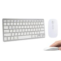 Kit Teclado Mouse Bluetooth iMac iPad Android Phone Celular WB 8022+ 5005 BRANCO