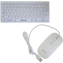 Kit Teclado mouse Branco Teclado Silenciosas Atalhos Multimidia JP-08-T - Marca Verde
