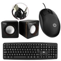 Kit Teclado Mouse Caixa de Som Multimidia - KNUP