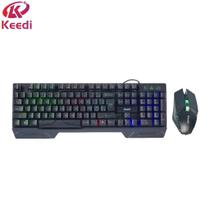 Kit Teclado Mouse com Fio Gamer RGB Keedi TEC808