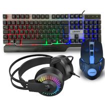 Kit Teclado + Mouse + Fone Headset Gamer Completo.