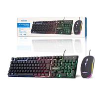 Kit teclado mouse gamer computador usb abnt2 led pto bk-g550 - EXBOM