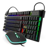 Kit Teclado + Mouse Gamer Exbom BK-G550 RGB Preto