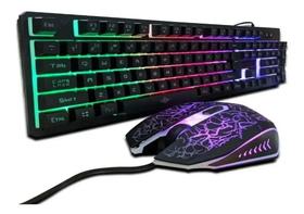 Kit Teclado Mouse Gamer Led Rgb Usb Para Jogos Computador