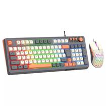 Kit Teclado Mouse Gamer Lehmox LED RGB com Fio Profissional