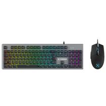 Kit Teclado mouse Gamer Rgb Rainbow Ranger Grafite Fortrek