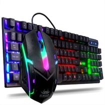 Kit Teclado Mouse Gamer Rgb Semi Mecânico Multimídia