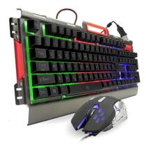 Kit teclado mouse Gamer USB Metal Semi mecânico Profissional - exbom