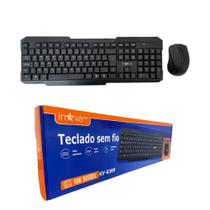 Kit Teclado Mouse Inova Sem Fio Wireless Bluetooth 2.4G