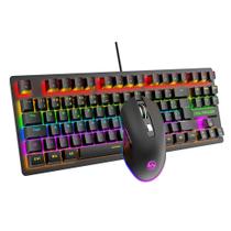 Kit Teclado Mouse Mecânico Abnt2 Gamer Rgb Switch Blue Be-k1