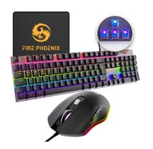 Kit Teclado Mouse Mecânico Abnt2 Gamer Rgb Switch Blue Be-k2 Luuk Young
