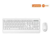 Kit teclado + mouse nano usb abnt2 ambidestro antirrespingo branco kw202 lecoo