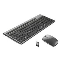 Kit Teclado Mouse Recarregável Sem Fio Wifi E Bluetooth