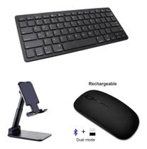Kit Teclado Mouse Recarregável + Suporte Tablet A8 X200/X205