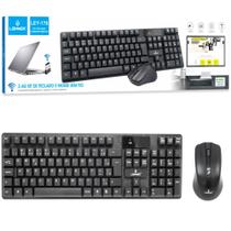 Kit Teclado/Mouse S/Fio Wireless Preto À Pilha Lehmox Ley-176