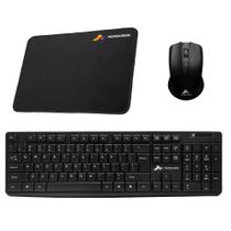 Kit Teclado Mouse Sem Fio e Mousepad MONOCRON Wireless 2.4GHz ABNT-2 Preto Kit Teclado Mouse Sem Fio e Mousepad MONOCRON Wireless 2.4GHz ABNT-2 Preto