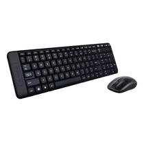 Kit Teclado Mouse Sem Fio Logitech MK220 Preto