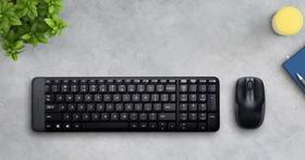 Kit teclado + mouse sem fio preto logitech mk220