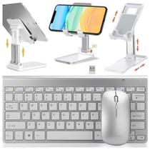 Kit Teclado Mouse Sem Fio Suporte Mesa Para Tablet A7 S6 S7