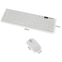 Kit Teclado + Mouse Sem Fio Wireless USB Exbom BK-S1000 Branco com Capa Silicone Kit Teclado + Mouse Sem Fio Wireless USB Exbom BK-S1000 Branco com Capa Silicone