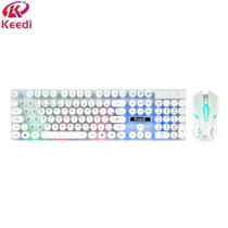 Kit Teclado Mouse Teclas Redondas RGB Membrana Keedi TEC802